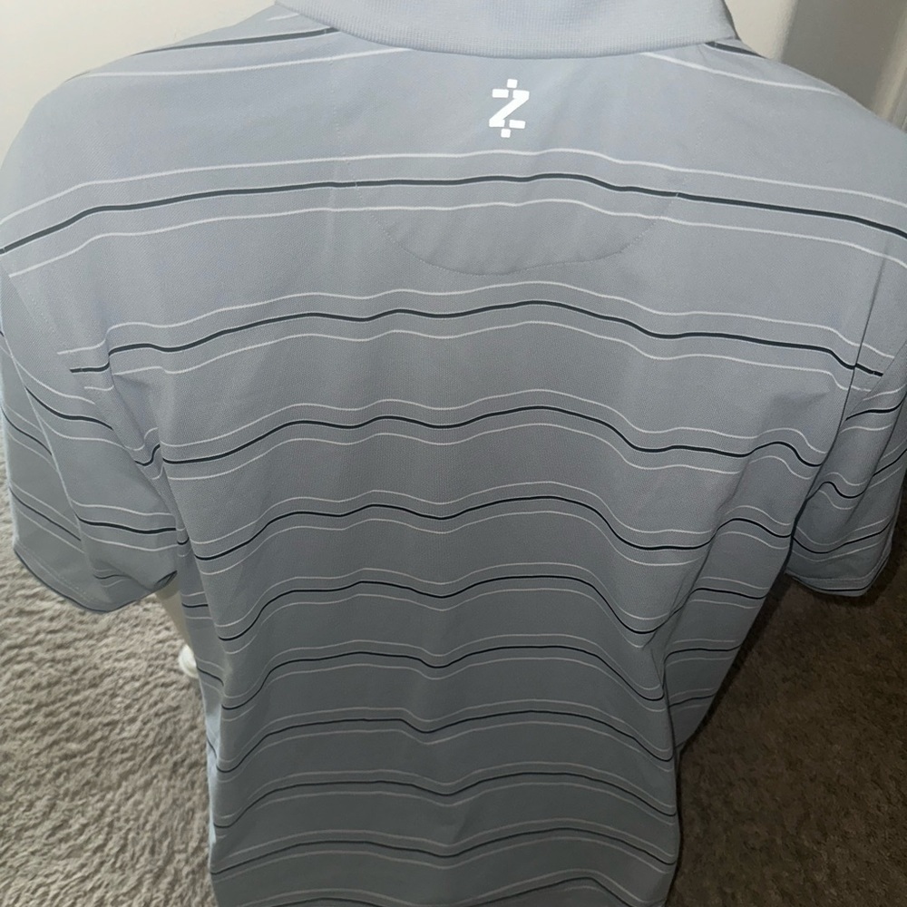 Men’s used Izod X-treme function golf polo striped grey shirt size XL - Picture 3 of 3